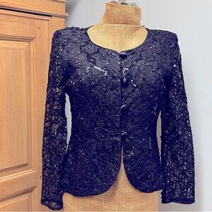 Jete sequined black jacket size 6